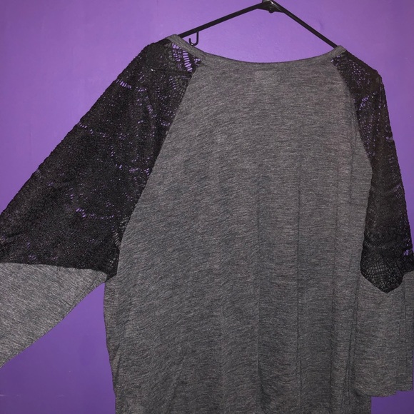 Gray with Black Lace Top - Picture 3 of 4